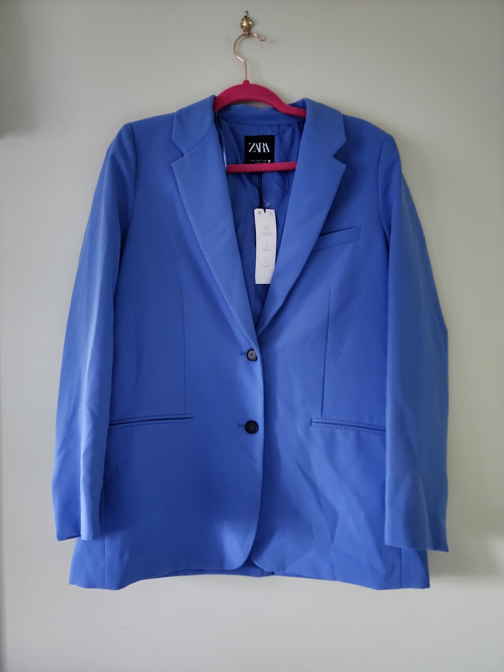 NWT Zara Periwinkle Blue Single-Breasted Blazer